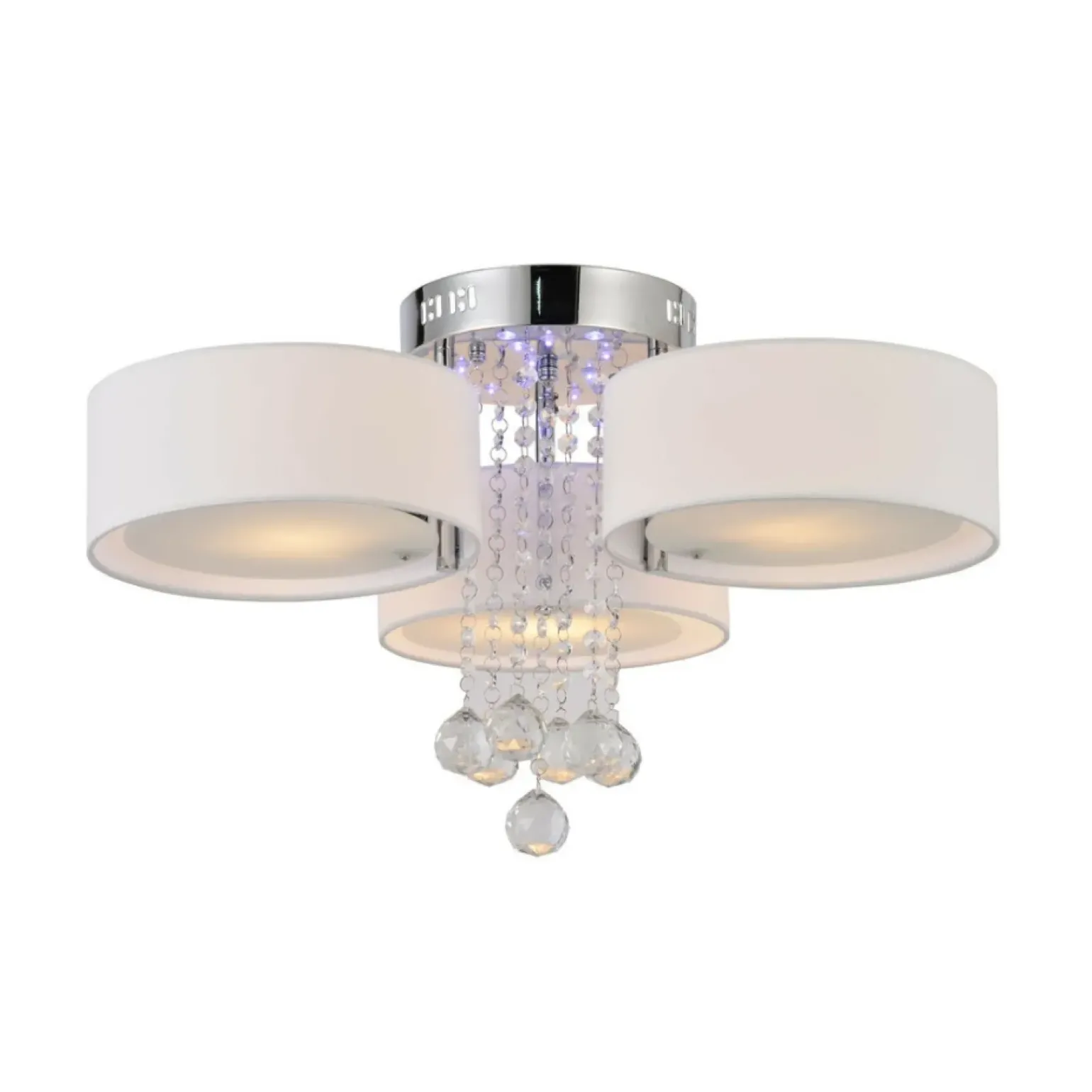 Cheap Abażurowa lampa sufitowa z kryształkami LP-991/3C WH GAMBELA | Kaja Żyrandole Nowoczesne