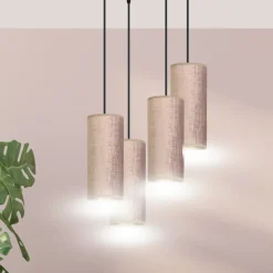 Sale Abażurowa lampa wisząca do salonu 1061/4PREM BENTE PREMIUM | Kaja Żyrandole Nowoczesne