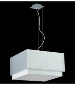 Best Sale Abażurowa, srebrna lampa wisząca 52cm 66996 LASTRA | Kaja Oświetlenie Żyrandole Nowoczesne