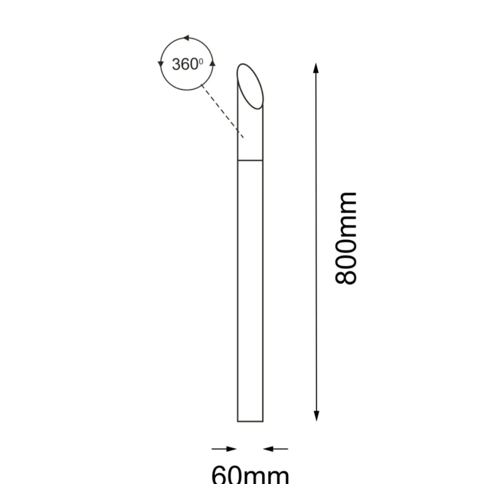 Sklep Kaja Antracytowa, prosta lampa ogrodowa 80cm ANT 9920 SAGA | Kaja