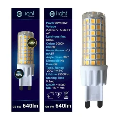 Sklep Kaja Żarówka LED G9 barwa ciepła 3000K 8W EKO-LIGHT EKZA336 | Kaja