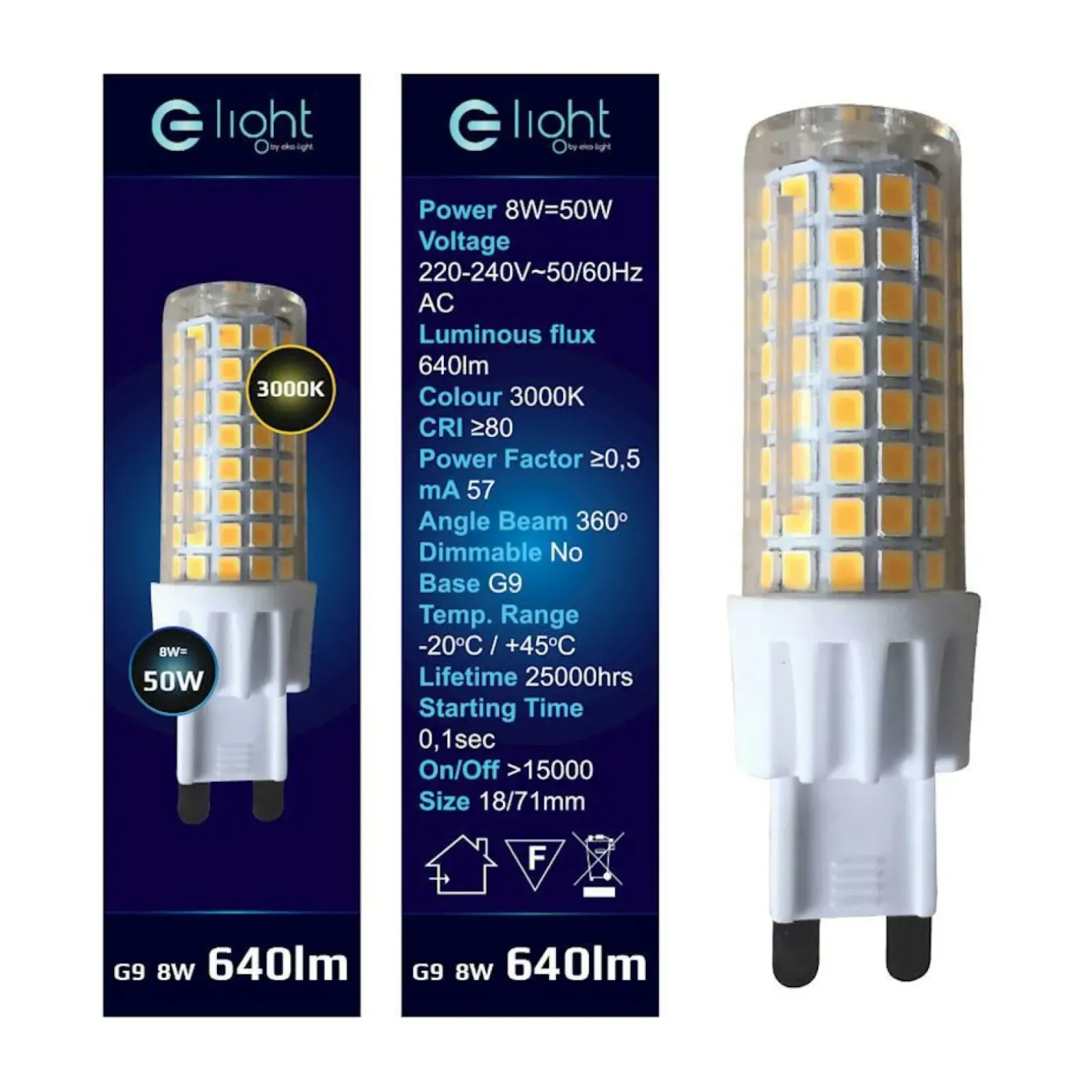 Sklep Kaja Żarówka LED G9 barwa ciepła 3000K 8W EKO-LIGHT EKZA336 | Kaja