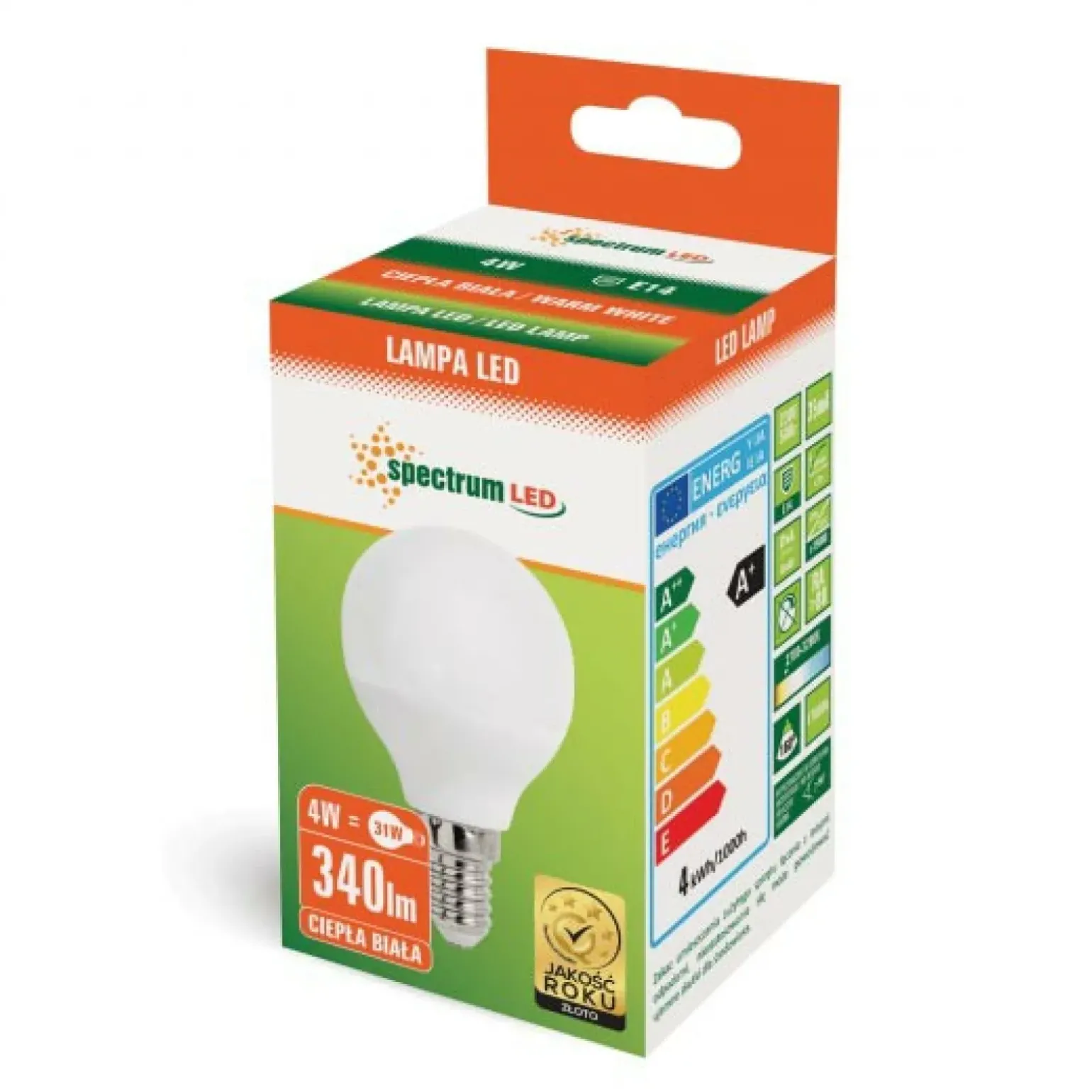 Sklep Kaja Żarówka mleczna ciepła LED E14 4W SpectrumLED 13030 | Kaja Oświetlenie