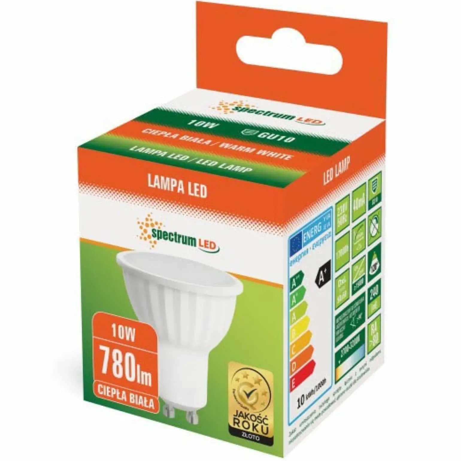 Sklep Kaja Żarówka reflektor LED GU10 10W ciepła SpectrumLED 13256 | Kaja