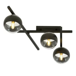 New Asymetryczna, czarna lampa sufitowa do holu 1105/3 SMART | Kaja Żyrandole Nowoczesne