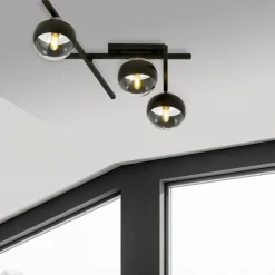 New Asymetryczna, czarna lampa sufitowa do holu 1105/3 SMART | Kaja Żyrandole Nowoczesne