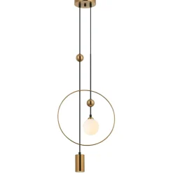 Best Asymetryczna, dekoracyjna lampa wisząca PND-428892-BRO z serii TROSTI Żyrandole Nowoczesne