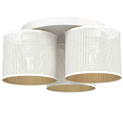 Sklep Kaja Ażurowa, biało-złota lampa wisząca LX 5262 z serii LOFT SHADE | Kaja