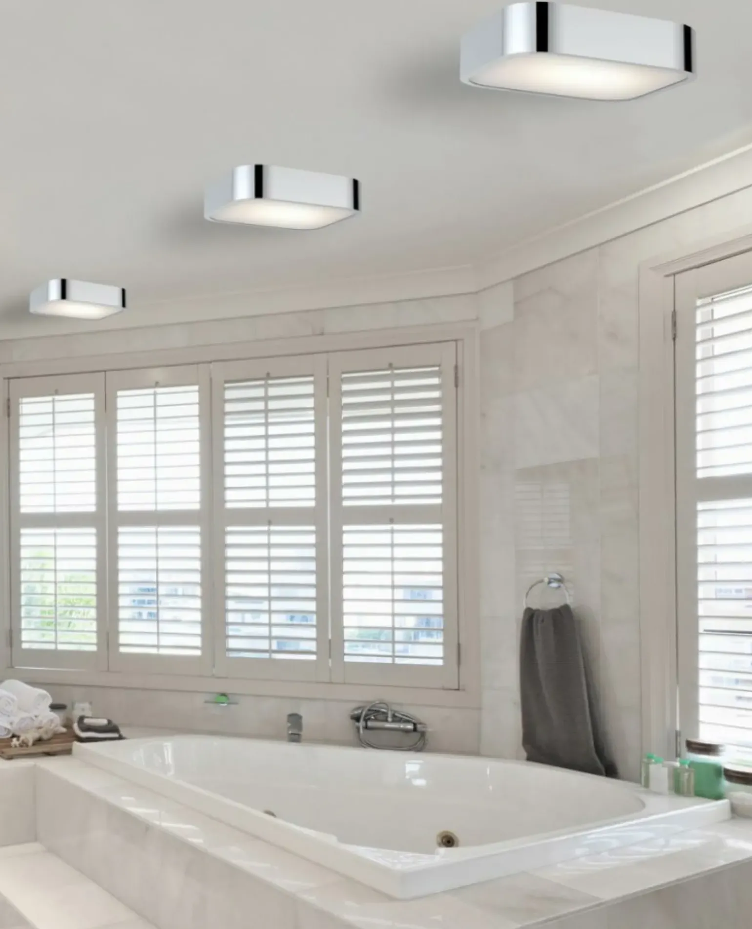 Sklep Kaja Łazienkowa lampa sufitowa, srebrny plafon 2xE27 AZ1308 LUCIE | Kaja