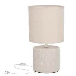 Sklep Kaja Beżowa, klasyczna lampka stołowa, do sypialni 41-24404 z serii DINA | Kaja Oświe