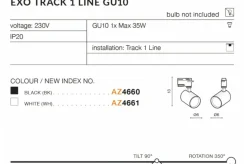 Sklep Kaja Biała głowica do szyny jednofazowej 360° AZ4661 EXO | Kaja Oświetlenie