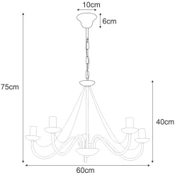 Sklep Kaja Biała lampa imitująca świecznik K-3996 BARTEZ II | Kaja Oświetlenie