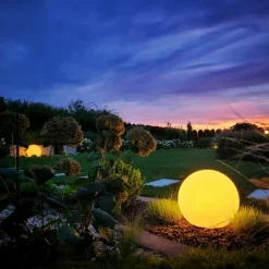 Sklep Kaja Biała lampa ogrodowa, świecąca kula ⌀60cm EKO0459 GLOBO | Kaja