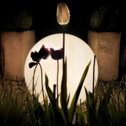 Sklep Kaja Biała lampa ogrodowa, świecąca kula ⌀60cm EKO0459 GLOBO | Kaja