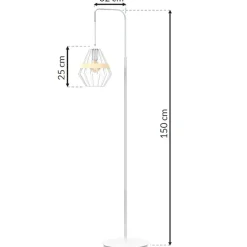 Sklep Kaja Biała lampa podłogowa z drucianym kloszem MLP5522 z serii CLIFF | Kaja Oświetlen