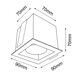 Sklep Kaja Biała lampa podtynkowa oczko 9x9cm ANT 3033 CAGE | Kaja Oświetlenie