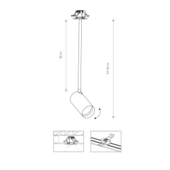 Sklep Kaja Biała lampa podtynkowa, regulowany reflektor 7735 | Kaja Oświetlenie