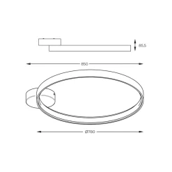 Clearance Biała lampa sufitowa, obręcz LED, do salonu LA0771 z serii CIRCLE Żyrandole Nowoczesne