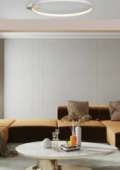 Clearance Biała lampa sufitowa, obręcz LED, do salonu LA0771 z serii CIRCLE Żyrandole Nowoczesne