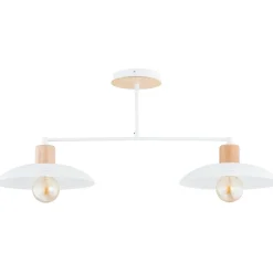 Clearance Biała lampa sufitowa z dodatkiem drewna 1319/2 KOBE | Kaja Oświetlenie Żyrandole Nowoczesne