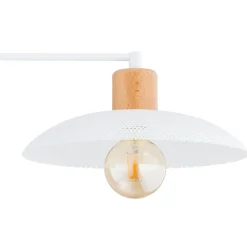 Clearance Biała lampa sufitowa z dodatkiem drewna 1319/2 KOBE | Kaja Oświetlenie Żyrandole Nowoczesne