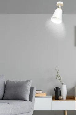 Store Biała lampa sufitowa z regulacją kąta świecenia 724/1 | Kaja Żyrandole Nowoczesne