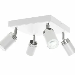 Clearance Biała lampa sufitowa z regulowanymi reflektorami LX 5139 z serii RENO Żyrandole Nowoczesne