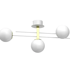 Sklep Kaja Biała lampa sufitowa, złote dodatki LX 4612 SATELIT | Kaja Oświetlenie