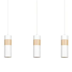 Store Biała lampa wisząca idealna nad stół w jadalni 733/3 z serii AKA Żyrandole Nowoczesne