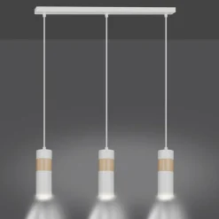 Store Biała lampa wisząca idealna nad stół w jadalni 733/3 z serii AKA Żyrandole Nowoczesne
