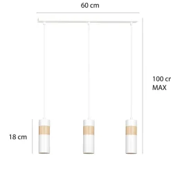 Store Biała lampa wisząca idealna nad stół w jadalni 733/3 z serii AKA Żyrandole Nowoczesne