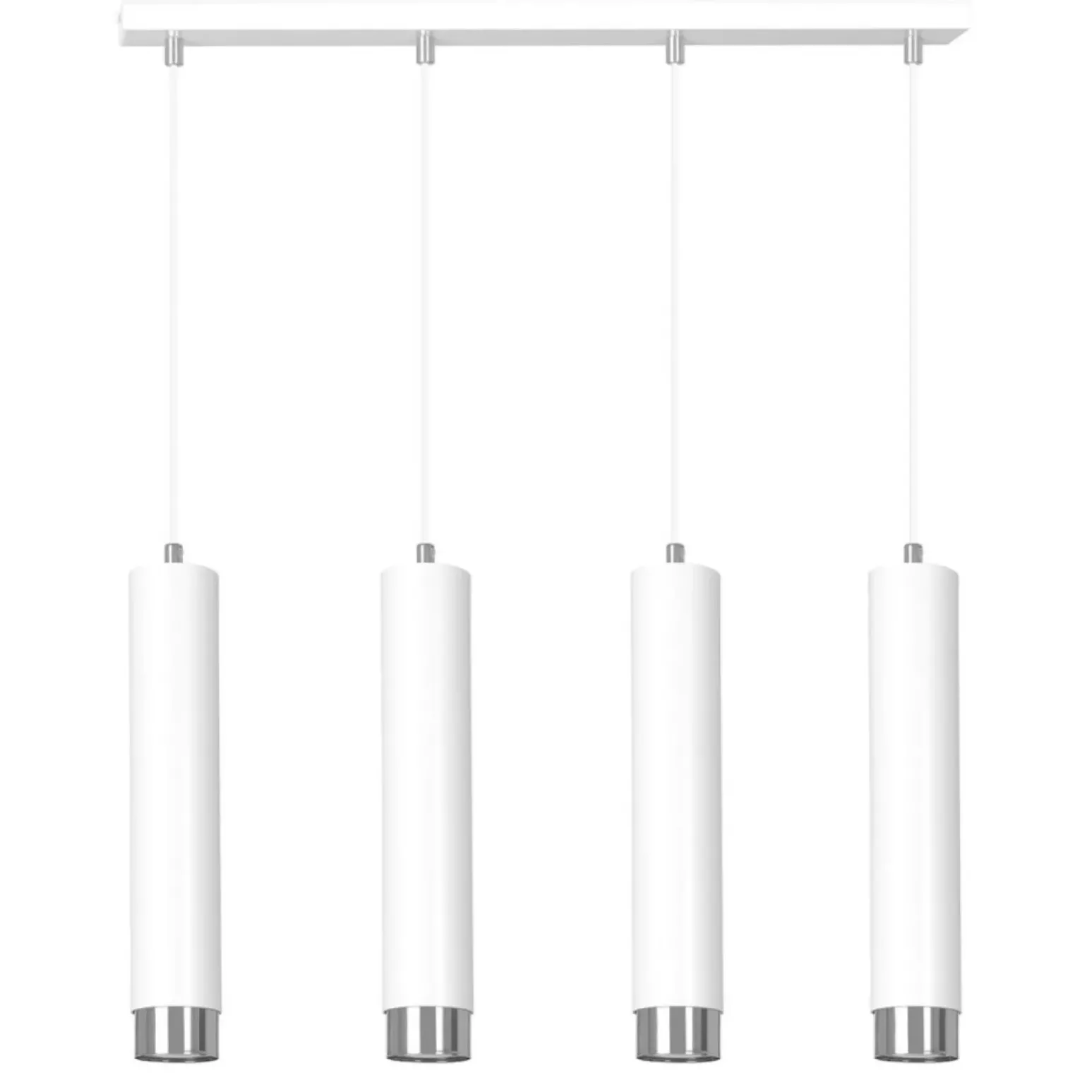 Best Sale Biała lampa wisząca na listwie 4 źródła światła 641/4 | Kaja Żyrandole Nowoczesne