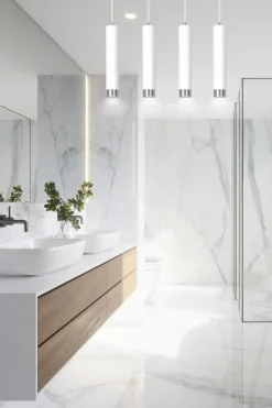 Best Sale Biała lampa wisząca na listwie 4 źródła światła 641/4 | Kaja Żyrandole Nowoczesne