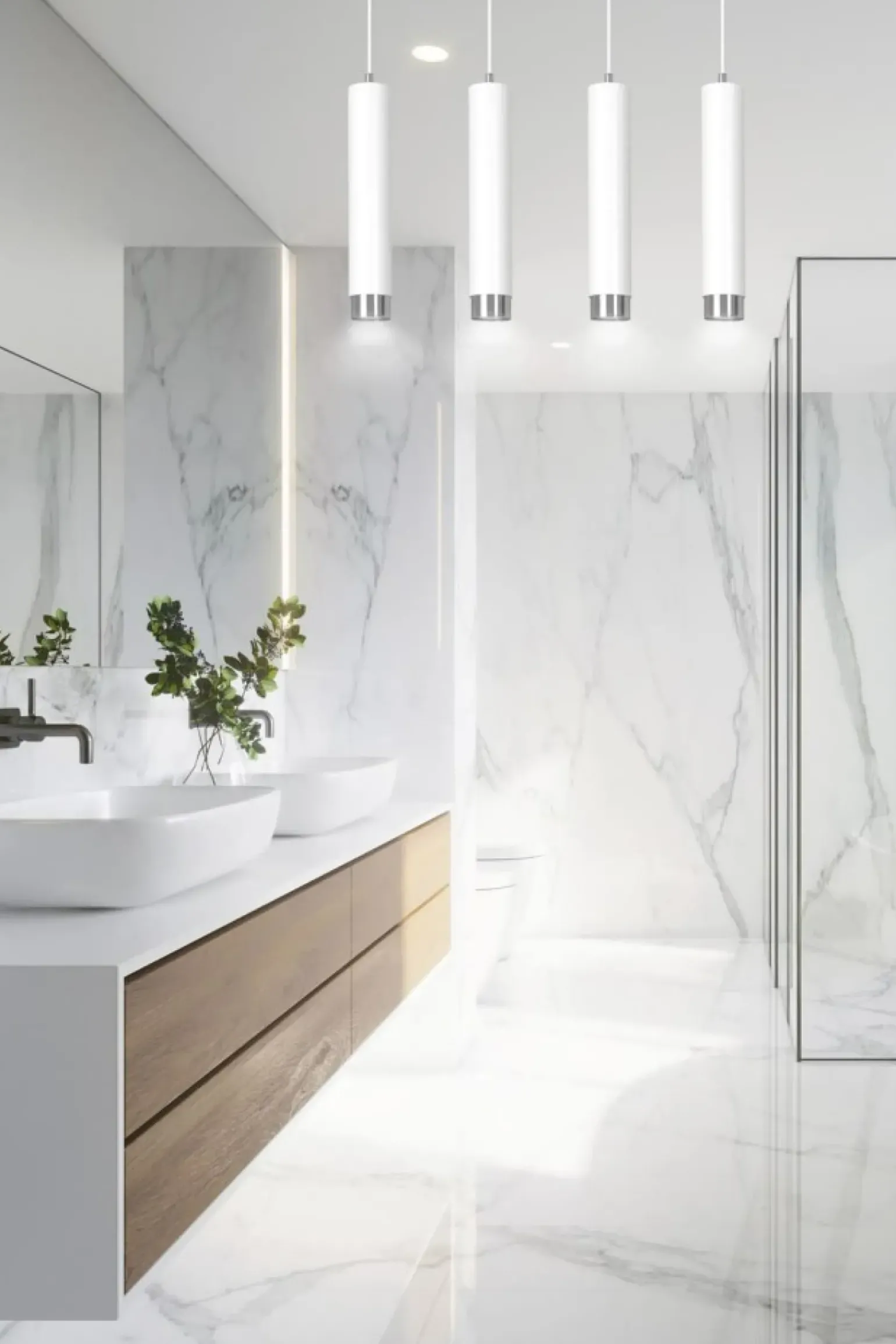 Best Sale Biała lampa wisząca na listwie 4 źródła światła 641/4 | Kaja Żyrandole Nowoczesne