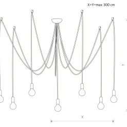 Clearance Biała lampa wisząca, przypominająca pająka 9743 | Kaja Oświetlenie Żyrandole Nowoczesne