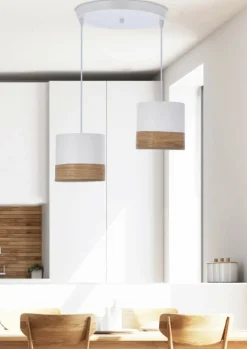 Online Biała lampa wisząca z abażurami, do sypialni 32-17567 z serii BIANCO Żyrandole Nowoczesne