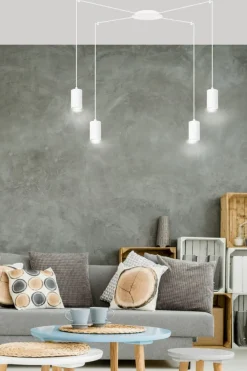 Best Sale Biała lampa wisząca z czterema źródłami światła 525/4 | Kaja Żyrandole Nowoczesne