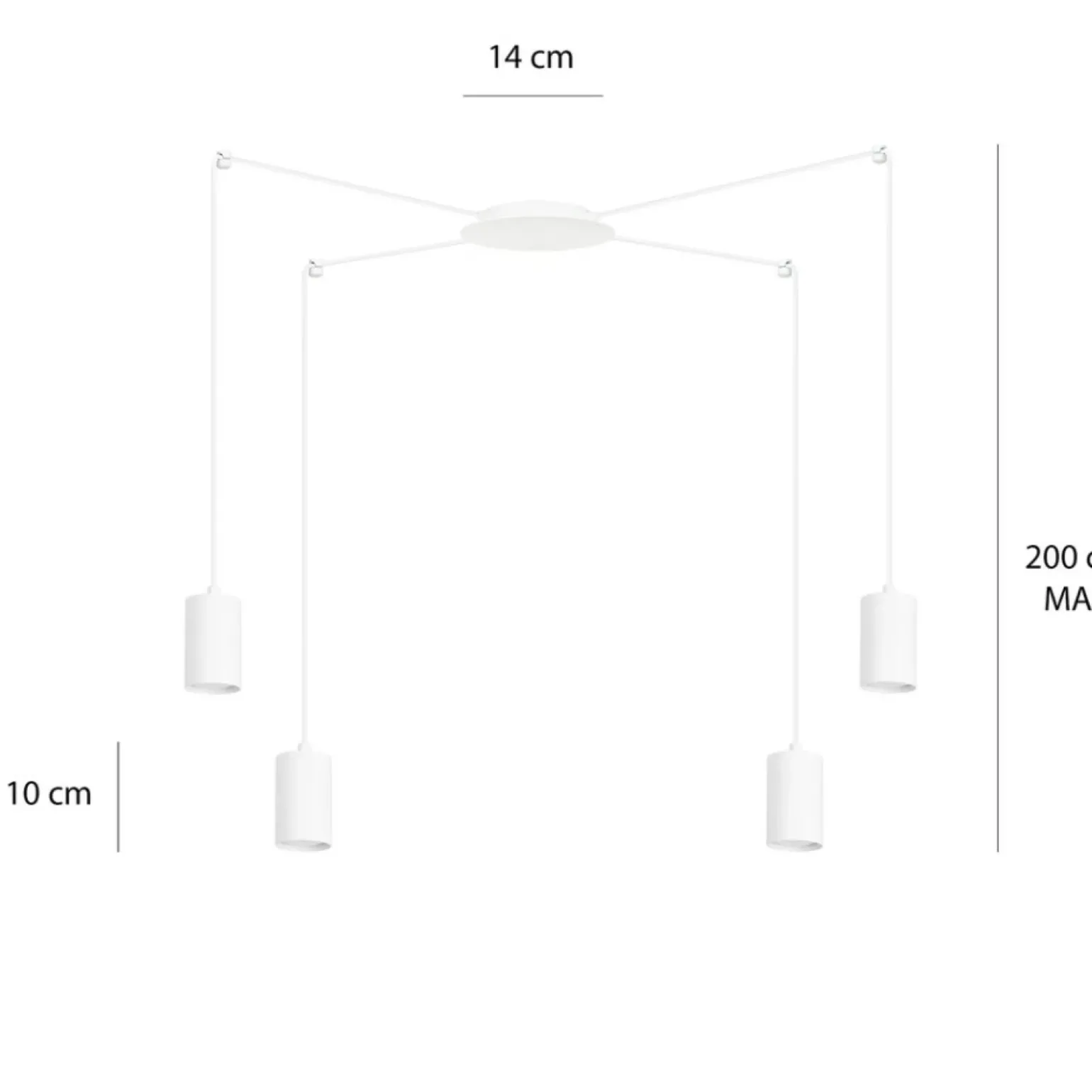 Best Sale Biała lampa wisząca z czterema źródłami światła 525/4 | Kaja Żyrandole Nowoczesne
