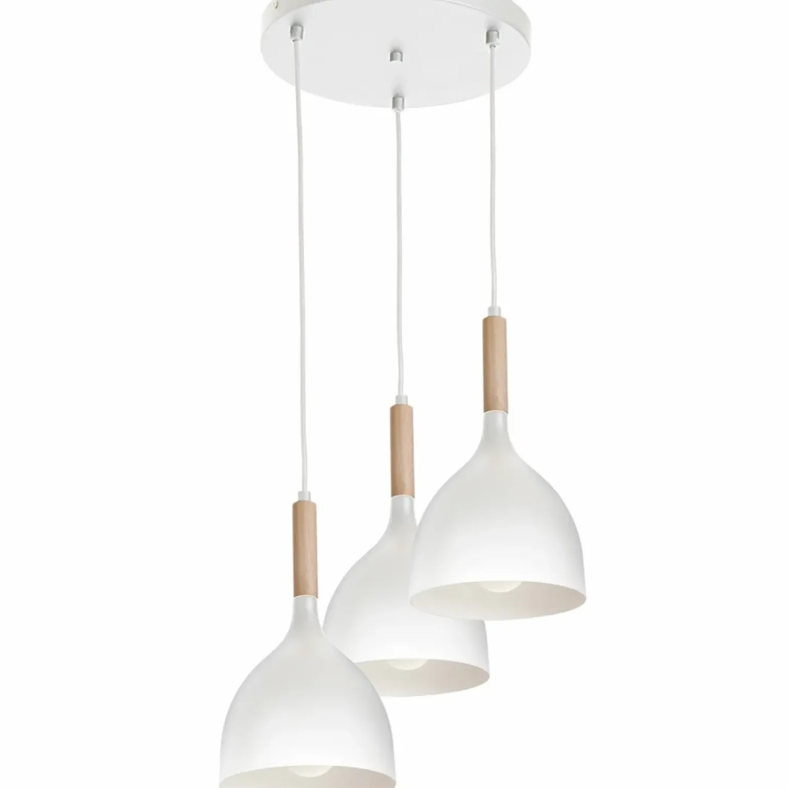 Fashion Biała lampa wisząca z dekoracyjnym drewnem LX 1195 z serii NOAK WOOD Żyrandole Nowoczesne