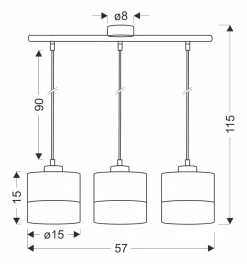 Sklep Kaja Biała lampa wisząca z drewnianym motywem 33-21649 PORTO | Kaja