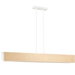 Best Sale Biała lampa wisząca z drewnianymi elementami 611/4 | Kaja Oświetlenie Żyrandole Nowoczesne