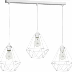 Best Sale Biała lampa wisząca z drucianymi kloszami MLP7213 BASKET | Kaja Żyrandole Nowoczesne