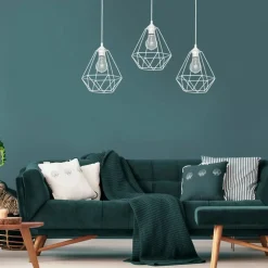 Best Sale Biała lampa wisząca z drucianymi kloszami MLP7213 BASKET | Kaja Żyrandole Nowoczesne