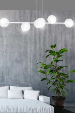 Flash Sale Biała lampa wisząca z kloszami na mały gwint 877/6 | Kaja Oświetlenie Żyrandole Nowoczesne