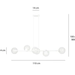 Flash Sale Biała lampa wisząca z kloszami na mały gwint 877/6 | Kaja Oświetlenie Żyrandole Nowoczesne