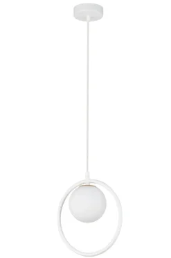 Cheap Biała lampa wisząca z małą obręczą, do jadalni SIG 33408 z serii AQUA Żyrandole Nowoczesne