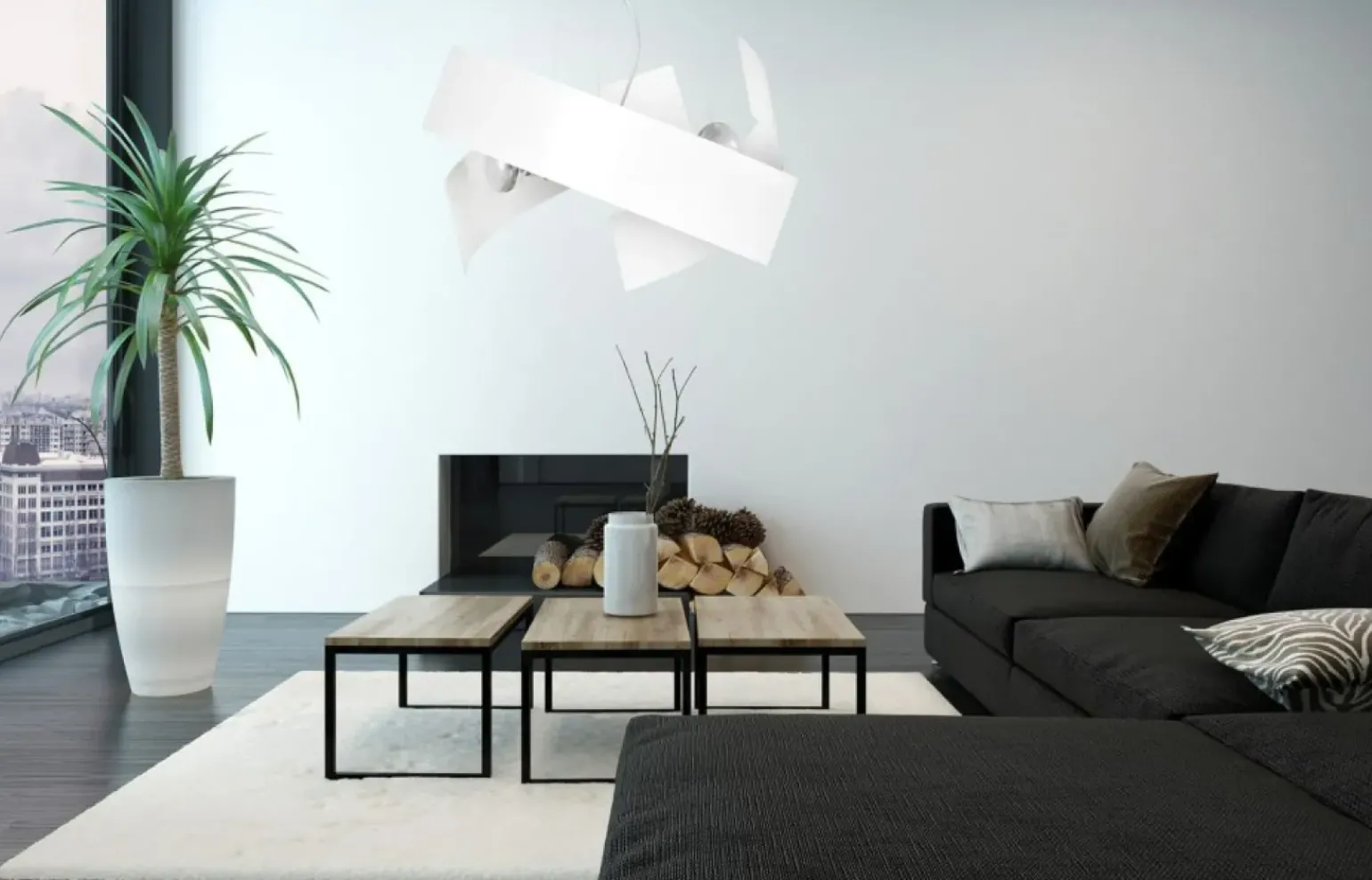 Store Biała lampa wisząca z oryginalnym kloszem 585/1 | Kaja Oświetlenie Żyrandole Nowoczesne