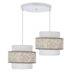 Best Biała lampa wisząca z podwójnymi abażurami 32-18090 z serii CALMI Żyrandole Nowoczesne