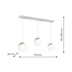 Cheap Biała lampa wisząca, z trzema kloszami MLP7236 z serii SFERA | Kaja Oświetlenie Żyrandole Nowoczesne