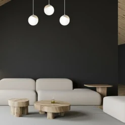 Cheap Biała lampa wisząca, z trzema kloszami MLP7236 z serii SFERA | Kaja Oświetlenie Żyrandole Nowoczesne